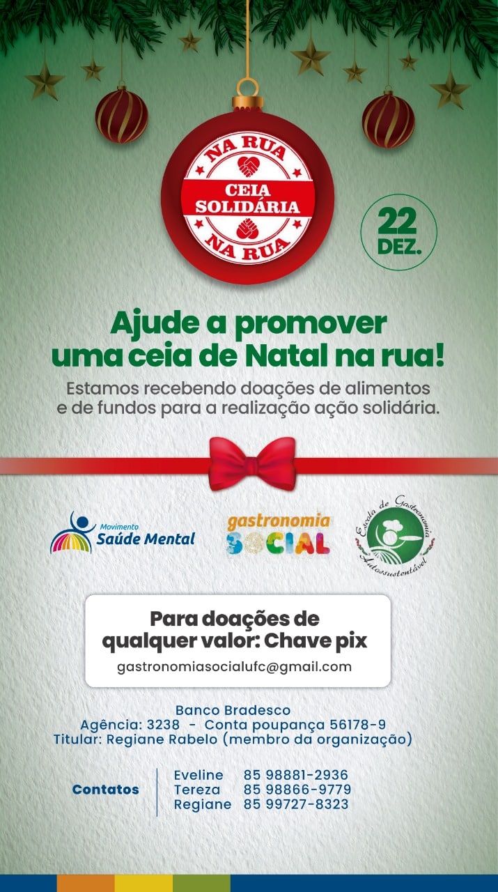 Ceia de Natal beneficia associações assistidas pelo projeto Mesa